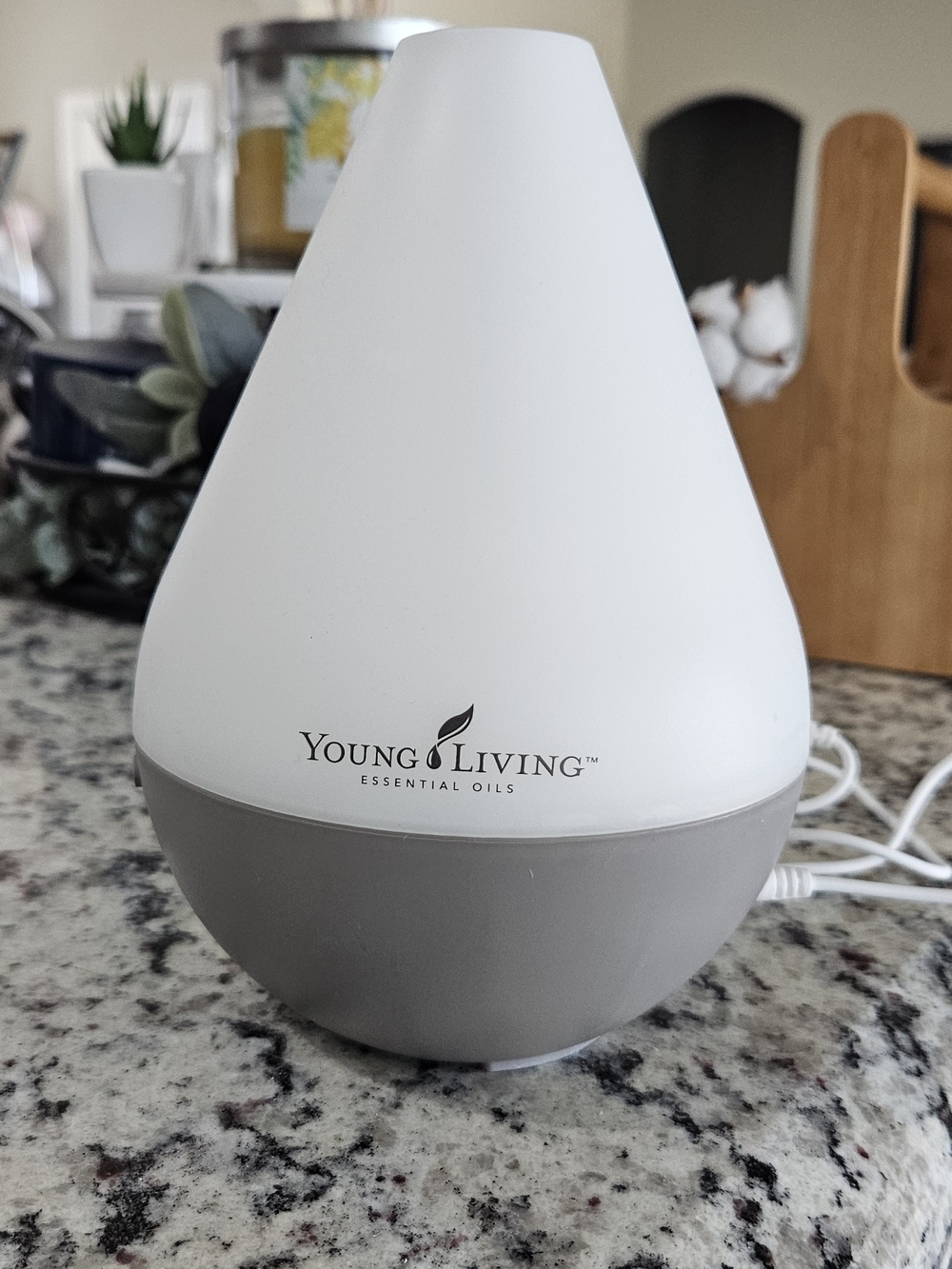 Young Living White and Gray Ultrasonic Essential Oil Diffuser